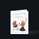 Personalized Simple Birthday Card for best friend<br><div class="desc">I can customize everything from hair color to clothing style for your soul sister's birthday card. If you want any adjustments, just message me, and it's free of charge. This personalized birthday card is the perfect way to show your best friend how much you care about them. The card is...</div>
