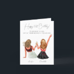 Personalized Simple Birthday Card for best friend<br><div class="desc">I can customize everything from hair color to clothing style for your soul sister's birthday card. If you want any adjustments, just message me, and it's free of charge. This personalized birthday card is the perfect way to show your best friend how much you care about them. The card is...</div>