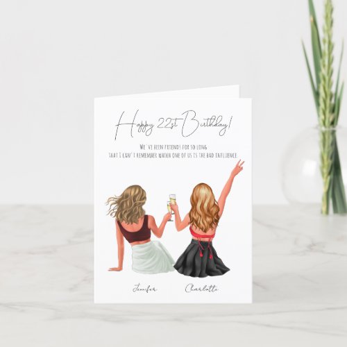 Personalized Simple Birthday Card for best friend