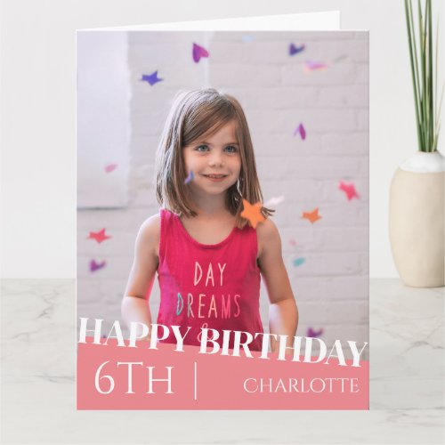 Personalized Simple Birthday Stylish Fun Photo Car Card