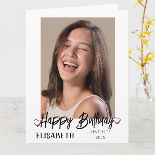 Personalized Simple Birthday Stylish Fun Photo Card