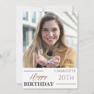 Personalized Simple Birthday Stylish Fun Photo Card