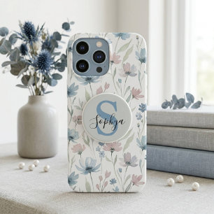 Personalized Simple Blue Monogram PopSocket