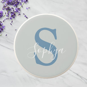 Personalized Simple Blue Monogram PopSocket