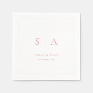 Personalized Simple Blush Pink Wedding Napkins