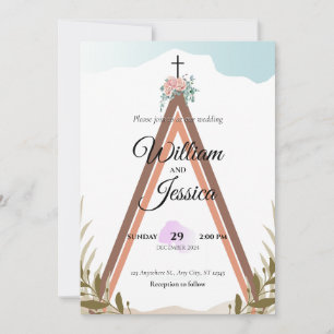 Personalized Simple Boho Wedding Invitation