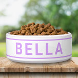 Personalized Simple Bold Name Template Pet Food<br><div class="desc">Purple Violet Custom Name Personalized Pet Food Bowl.</div>