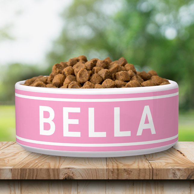 Personalized Simple Bold Name Template Pet Food Bowl (Creator Uploaded)