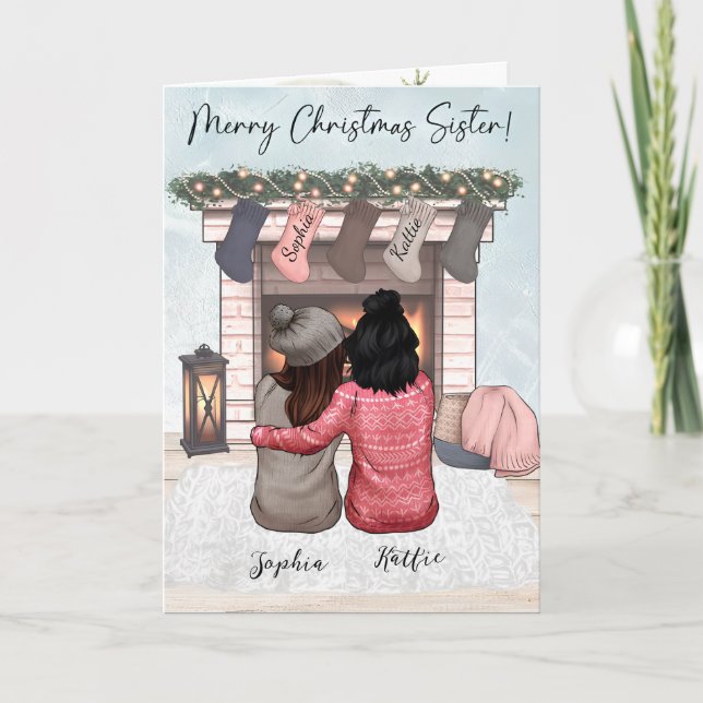 Personalized simple Christmas Card to best Friend (Front)