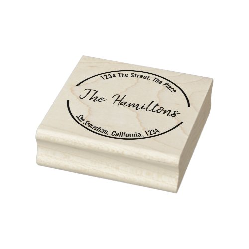 Personalized simple circle border rubber stamp