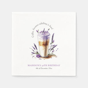 Personalized simple Coffee Adult Birthday Napkins