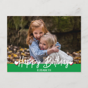 Personalized Simple Custom Family Photo Birthday Postcard