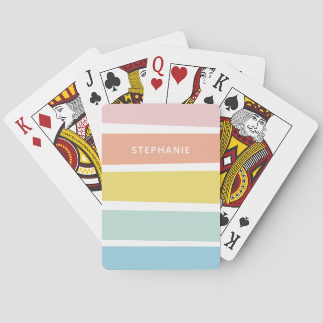Personalized Simple Cute Modern Pastel Shapes Poker Cards (Back)