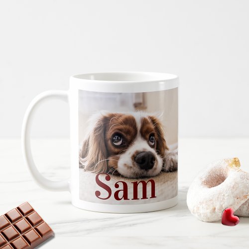 Personalized simple dog Photo and name keepsake  Coffee Mug