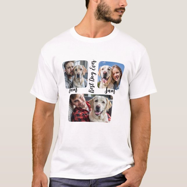 Personalized simple dog Photo and name keepsake  T-Shirt (Front)