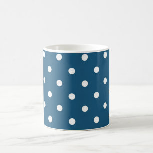 Personalized Simple Elegant Blue Polka Dots Coffee Mug
