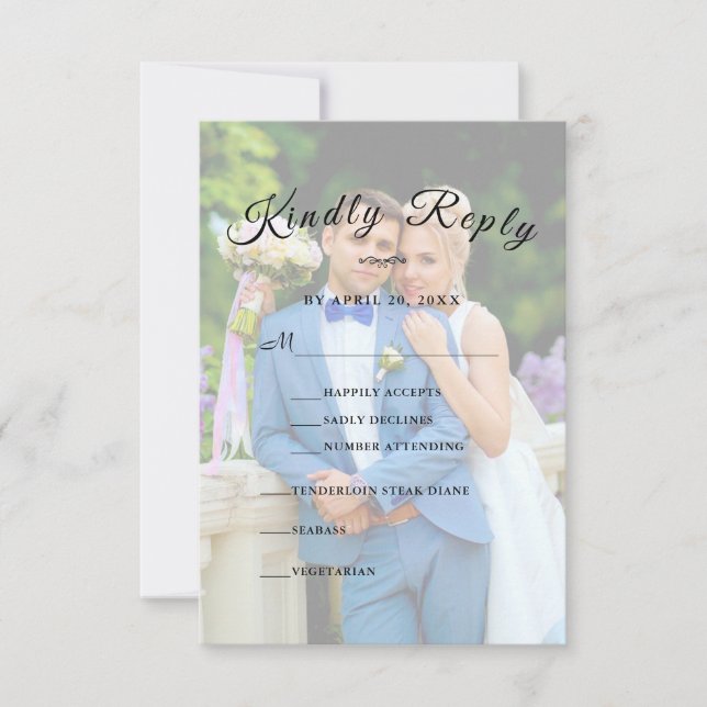 Personalized Simple Elegant GV Script  RSVP  (Front)
