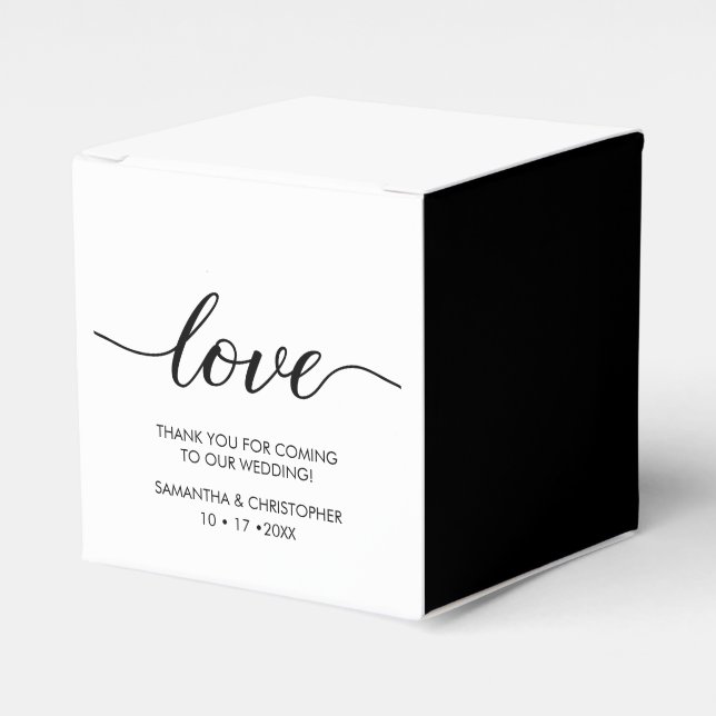 Personalized Simple & Elegant Love Wedding ScrIpt  Favor Boxes (Front Side)
