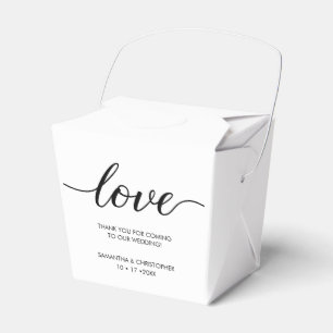 Personalized Simple & Elegant Love Wedding ScrIpt Favor Boxes