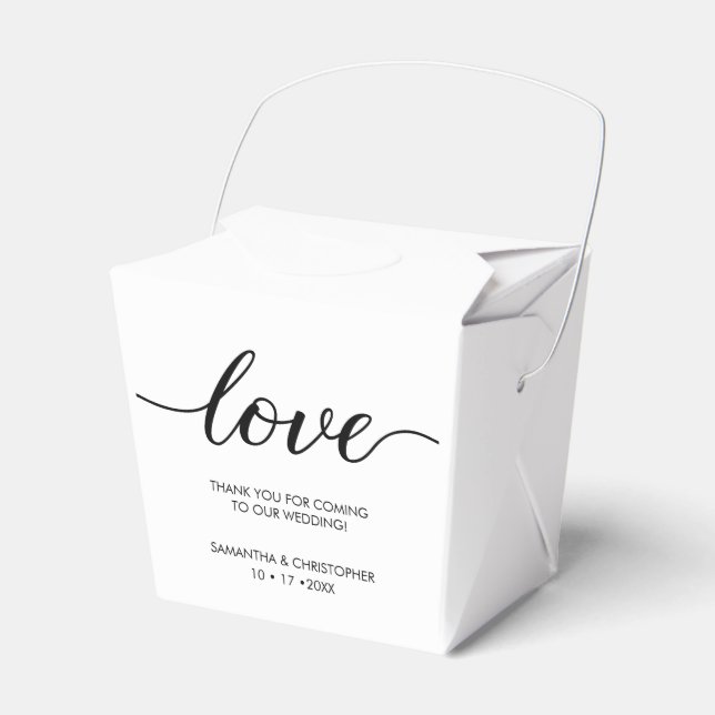 Personalized Simple & Elegant Love Wedding ScrIpt Favor Boxes (Front Side)