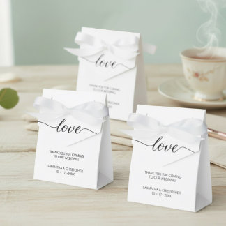 Personalized Simple & Elegant Love Wedding ScrIpt Favor Boxes