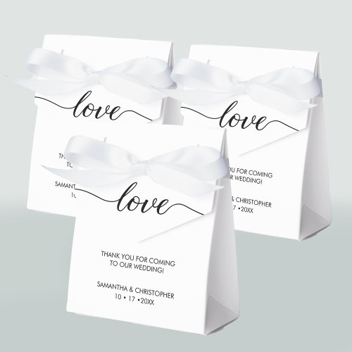 Personalized Simple  Elegant Love Wedding ScrIpt Favor Boxes