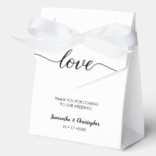 Personalized Simple Elegant Love Wedding ScrIpt Favor Boxes