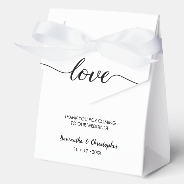Personalized Simple Elegant Love Wedding ScrIpt Favor Boxes (Front)