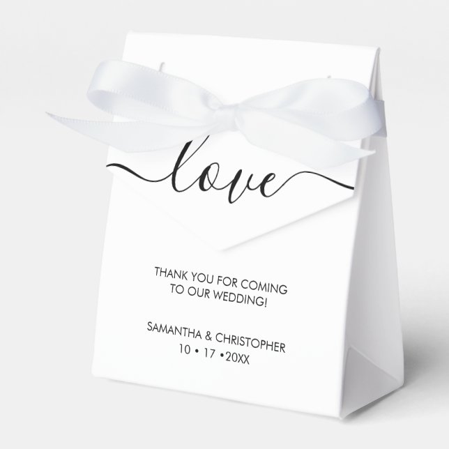 Personalized Simple & Elegant Love Wedding ScrIpt  Favor Boxes (Front Side)