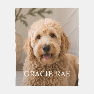 Personalized Simple Elegant Pet Photo Fleece Blanket