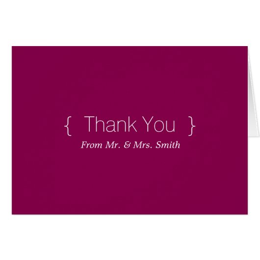 Personalized simple Elegant Purple Thank You (Front Horizontal)
