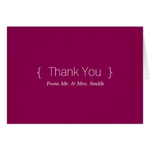 Personalized simple Elegant Purple Thank You Cards