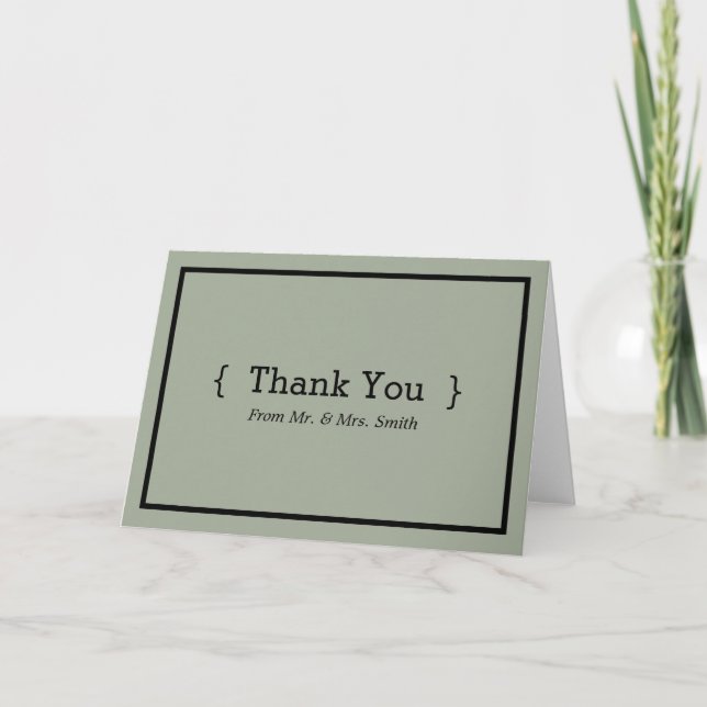 Personalized simple Elegant Thank You Card (Front)
