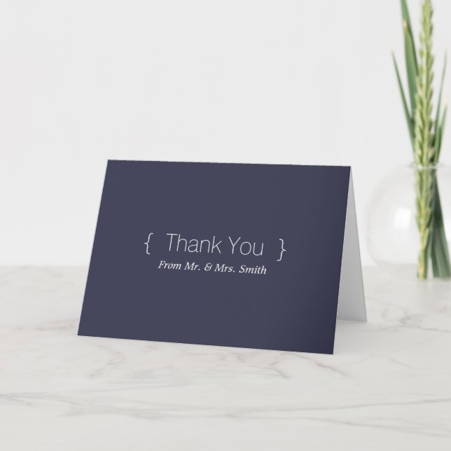 Personalized simple Elegant Thank You Card (Front)