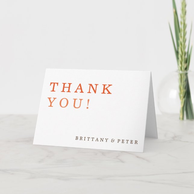 Personalized simple Elegant Thank You Card (Front)
