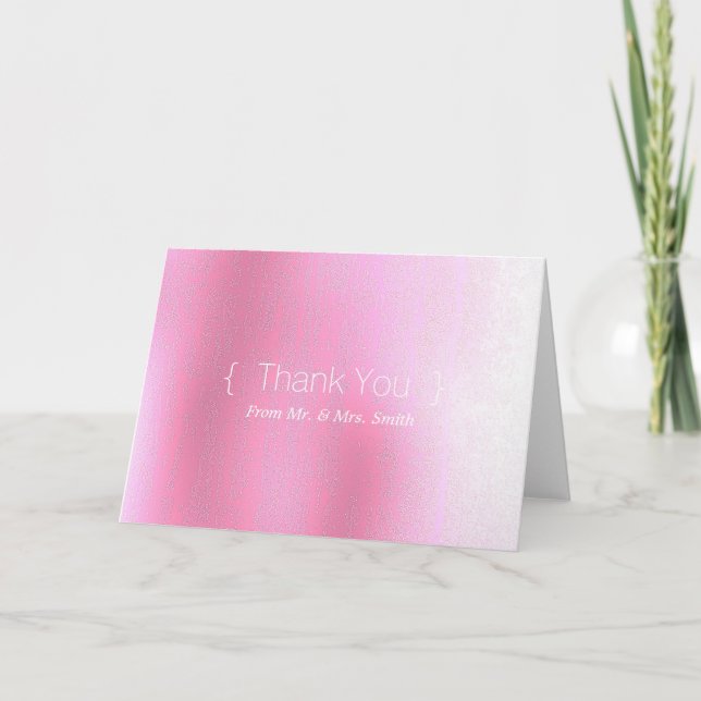 Personalized simple Elegant Thank You Pink Blur (Front)