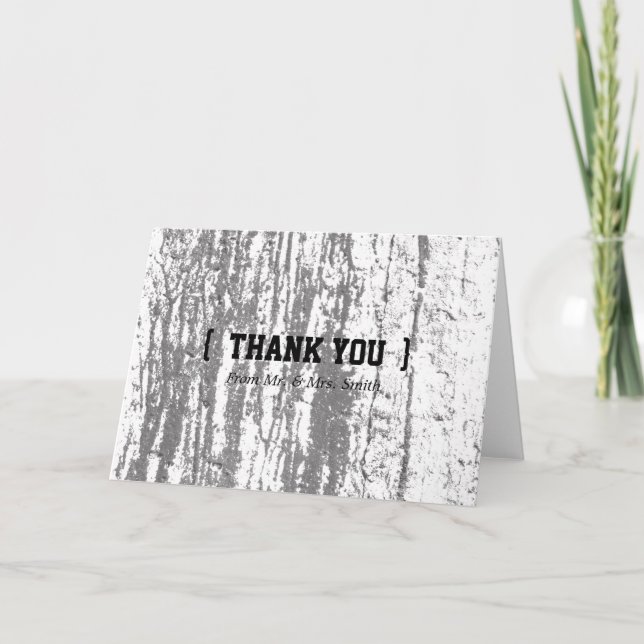 Personalized simple Elegant Thank You Wooden Blur (Front)