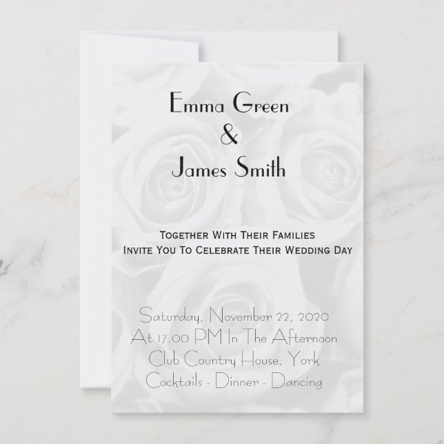 Personalized Simple Elegant Wedding Invitation (Front)