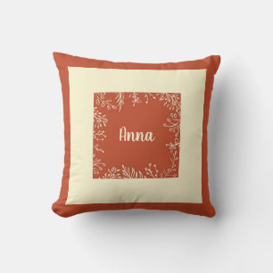 Personalized Simple Fall Leaves Throw Pillow