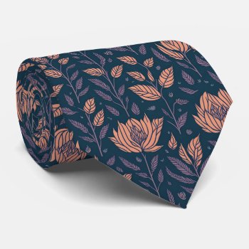 Personalized Simple Flower Pattern Unique Neck Tie by bestipadcasescovers at Zazzle