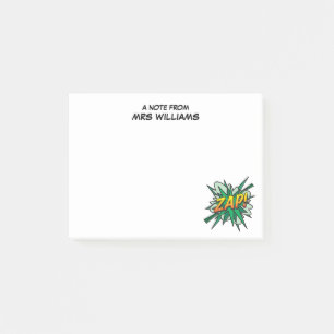 Personalized Simple Fun Comic Book ZAP Post-it Notes