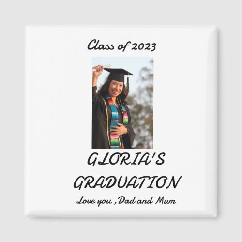 Personalized simple Graduation Photo  Magnet