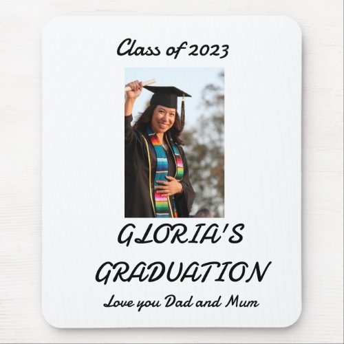 Personalized simple Graduation Photo  Mouse Pad