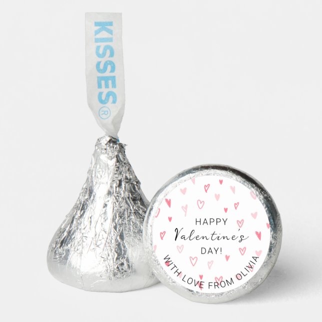 Personalized Simple Heart Patterned Valentine's  Hershey®'s Kisses® (Front)