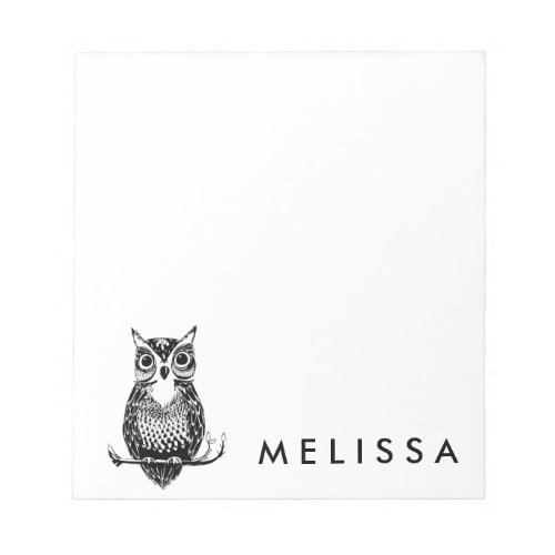 Personalized Simple Illustrated Owl Notepad