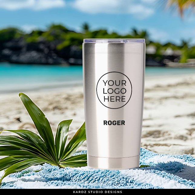 Personalized Simple Logo Stainless Steel Tumbler (Personalize with your logo and name or tagline)