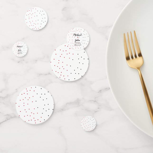 personalized simple minimal add your name red blac confetti (Group)