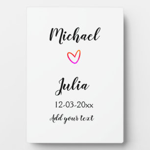 personalized simple minimal add your name red hear plaque