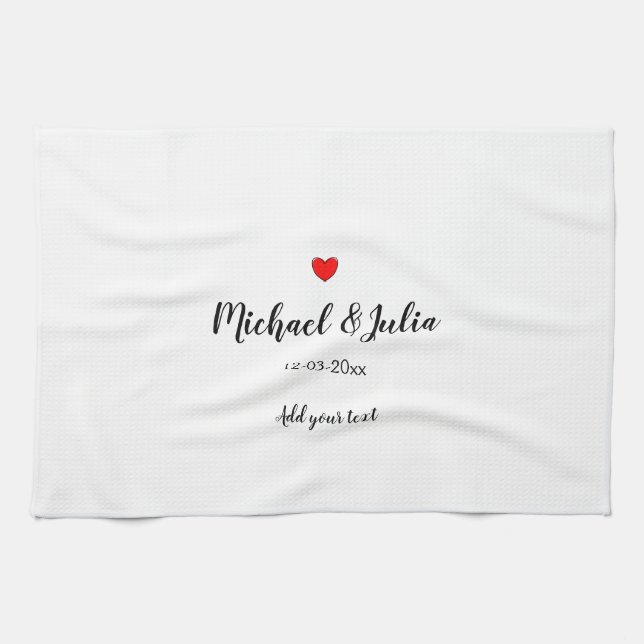 personalized simple minimal add your name year hea kitchen towel (Horizontal)