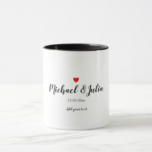 personalized simple minimal add your name year hea mug